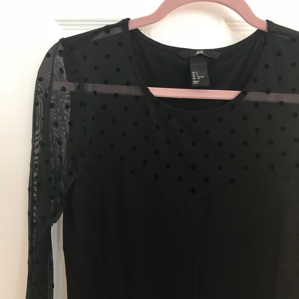 NWOT sweetheart sheer neck and sleeves